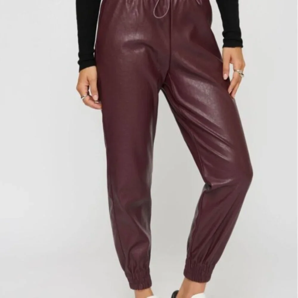 Dynamite Plum‎ Faux Leather Leather Jogger Runs larger.
